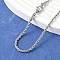 Tarnish Resistant 304 Stainless Steel Rope Chain Necklaces, with Lobster Claw Clasps, Stainless Steel Color, 19.7 inch(50cm), 2mm
