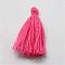 Handmade Polycotton(Polyester Cotton) Tassel Decorations, Pendant Decorations, Hot Pink, 29~35mm