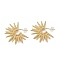 Rack Plating Brass Stud Earrings, Half Hoop Earrings, Light of Sun, Real 18K Gold Plated, 29.5x4mm
