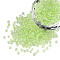 Glow in the Dark Luminous Transparent Glass Seed Beads, Round, Green Yellow, 3.5x1.6mm, Hole: 1mm, about 18200pcs/450g, 450g/bag