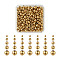 400Pcs 5 Style 304 Stainless Steel Beads, Round, Golden, 3~8x2.5~7.5mm, Hole: 1.2~3mm