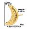 Moon Stainless Steel Stud Earrings for Women, Stainless Steel Color, 8x13mm