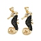 Brass Micro Pave Cubic Zirconia Pendants, Sea Horse Charm, Cadmium Free & Lead Free, Rack Plating, Long-Lasting Plated, Real 18K Gold Plated, 28x12.5x3.5mm, Hole: 5x3.5mm