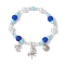 ABS Plastic Imitation Pearl Beaded Stretch Bracelet, with Alloy Charms, Octopus, Inner Diameter: 2-3/8 inch(6cm)