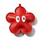 Imitation Leather Pendants, Flower , Red, 83x78x25mm, Hole: 5.5x1mm