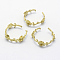 Brass Cuff Finger Ring Settings, Lead Free & Cadmium Free & Nickel Free, Flower, Raw(Unplated), 20mm
