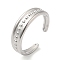 Non-Tarnish 304 Stainless Steel Spot Open Cuff Ring for Women, Stainless Steel Color, US Size 8 1/2(18.5mm)