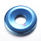 Electroplate Non-magnetic Synthetic Hematite Pendants, Donut/Pi Disc, Blue Plated, 41x5.5mm, Hole: 14mm