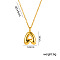304 Stainless Steel Chunky Initial Pendant Necklaces, Real 18K Gold Plated, Letter A, 15.75 inch(40cm)