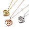 304 Stainless Steel Pendant Necklaces, with Lobster Claw Clasps, Textured, Heart with Tree of Life, Mixed Color, 16-1/8 inch(41cm)