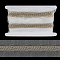 2 Yards 9-Row Glass Seed Beaded Lace Trim, Clothes Accessories, Silver, 2-3/8 inch(60mm)