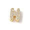 Brass Micro Pave Clear Cubic Zirconia Initial Multi-strand Links, Real 18K Gold Plated, Lead Free & Cadmium Free, Long-Lasting Plated, Rack Plating, Letter H, 10x5~9.5x4.5~5mm, Hole: 1.5~3.2x2~8mm
