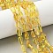 Natural Amber Beads Strands, Nuggets, with Seed Beads, 9~11.5x6.5~7.5x3~3.5mm, Hole: 0.7mm, about 32pcs/strand, 14.96 inch(38cm)