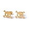 304 Stainless Steel Tiny Hollow Out Skull Stud Earrings for Women, Golden, 10x13.5mm, Pin: 0.5mm
