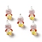 Handmade Lampwork Pendants, Old Man Charms, Yellow, 30~31x15~16x13~14mm, Hole: 2~3mm