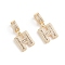Brass Micro Pave Cubic Zirconia Pendants, Long-Lasting Plated, Letter, Clear, Letter.H, 32mm, Hole: 6.5x9mm, Letter.H: 18.5x15.7x3.5mm