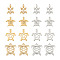 16Pcs 8 Style 201 Stainless Steel Filigree Joiners Links & Pendants, Laser Cut, Sea Turtle, Golden & Stainless Steel Color, 17.5~24x11.5~21x1mm, Hole: 1.4~1.5mm, 2pcs/style