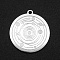 Non-Tarnish 201 Stainless Steel Pendants, Laser Cut, Flat Round with Planet, Stainless Steel Color, 27x25x1mm, Hole: 1.4mm