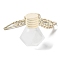 Glass Perfume Bottles Air Freshener Diffuser Bottle Hanging Ornament, with Wood Bead, for Car Rear View Mirror Decoration, Rhombus, 245mm, Bottle: 47x27.5x27.5mm, Capacity: 8ml(0.27fl. oz)