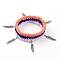 3Pcs 3 Styles Stretch Bracelets Sets, Stackable Bracelets, with Polymer Clay Heishi Beads, Glass Beads and Alloy Feather Pendants, Antique Silver, Mixed Color, Inner Diameter: 2-1/8 inch(5.5cm) and 2-1/4 inch(5.7cm), 1pc/style