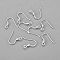 304 Stainless Steel Earring Hooks, Ear Wire, with Horizontal Loop, Silver, 17x18x2.4mm, Hole: 1.8mm, Pin: 0.7mm