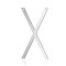 Tarnish Resistant 201 Stainless Steel Links connectors, Letter, Stainless Steel Color, Letter.X, 37x20x1mm, Hole: 1mm