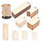Unfinished Natural Wood Big Pendants, Laser Cut Wood Shapes, with Jute Twine, Mixed Shapes, BurlyWood, 120pcs/set