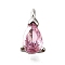 Brass Micro Pave Cubic Zirconia Pendants, Cadmium Free & Nickel Free & Lead Free, Teardrop Charms, Platinum, Pearl Pink, 9.5x5x4mm, Hole: 1.4mm