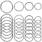40Pcs 4 Styles Zinc Alloy Linking Rings, Round Ring, Platinum, 18~34.5x2mm, Inner Diameter: 15~30mm, 10pcs/style