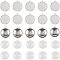DIY Pendant Making Kits,include Brass Flat Round Pendant Cabochon Settings, Plain Edge Bezel Cups and Dome Transparent Glass Cabochons, Platinum, Setting: 23x20x2mm, Hole: 1.5mm, 30pcs/box