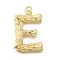 Rack Plating Brass Pendants, Long-Lasting Plated, Cadmium Free & Lead Free, Real 18K Gold Plated, with Jump Ring, Letter E, 37.5x24.5x6mm, Hole: 5mm