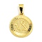Brass Pendants, Cadmium Free & Nickel Free & Lead Free, Real 18K Gold Plated, Flat Round with Constellations, Capricorn, 24x20.5x2mm, Hole: 8x3.5mm