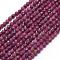 Natural Ruby Beads Strands, Faceted, Round, 3mm, Hole: 0.6mm, about 112pcs/strand, 15.35 inch(39cm)