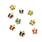 Glass Charms, Butterfly, with Brass Findings, Long-Lasting Plated, Golden, 8.5x7x2mm, Hole: 1mm