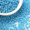 Cylinder Seed Beads, Frosted Colors, Uniform Size, Light Sky Blue, 2x1.3~1.5mm, Hole: 0.8~1mm, about 40000pcs/bag, 450g/bag