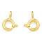 Brass Spring Ring Clasps, Nickel Free, Real 14K Gold Plated, 8x6x1mm, Hole: 1.6mm