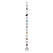 Teardrop Glass with Alloy Pendant Decoraton, 7 Colors Yoga Chakra Natural & Synthetic Gemstone Chip Suncatchers Garden Outdoor Decoraton, Platinum, 290mm