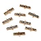 Natural Dalmatian Connector Charms, Golden Tone Brass Edged Rectangle Links with Iron Loops, 16x35.5~36.5x4.5mm, Hole: 1.8mm
