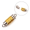 Brass Magnetic Clasps with Loops, Column, Platinum, 18x5mm, Hole: 1.8mm
