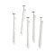 Brass Flat Head Pins, Lead Free & Cadmium Free, 925 Sterling Silver Plated, 15.5x0.8mm, Head: 1mm