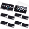100-Hole Rectangle Clear Plastic Loose Diamond Storage Box, Crystal Gems Storage Case with Velvet Inside, Black, 12.4x6.7x0.8cm