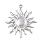 304 Stainless Steel Pendants, Ocean Theme, Sun, 43x39.5x2.5mm, Hole: 2mm
