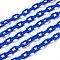 ABS Plastic Cable Chains, Oval, Blue, 13.5~14x8x2mm, 14.9 inch~15.35 inch(38~39cm)/strand
