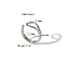 Stylish Stainless Steel Cuff Ring for Women's Summer Accessories, Stainless Steel Color, Inner Diameter: 0.67 inch(17mm)