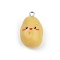 Opaque Resin Pendants, Potato with Smiley Face, with Platinum Iron Loop, Wheat, 26x16x13mm, Hole: 1.8mm