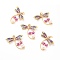 Eco-Friendly Brass Micro Pave Cubic Zirconia with Enamel Pendants, Long-Lasting Plated, Lead Free & Cadmium Free & Nickel Free, Real 18K Gold Plated, Real 18K Gold Plated, 28x29.5x7mm, Hole: 3mm