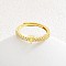 Adjustable Brass Micro Pave Clear Cubic Zirconia Finger Rings for Women, Letter, Golden, Letter T, Inner Diameter: 16~19mm