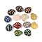 Glass Beads, Beetle, Golden Metal Enlaced, Mixed Color, 9x8x5mm, Hole: 1mm