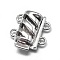 Anti-Tarnish Rhodium Plated 925 Sterling Silver Box Clasps, Multi-Strand Clasps, with 925 Stamp, Rectangle, Platinum, 12x11x4.5mm, Hole: 1.2mm
