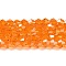 Transparent Electroplate Glass Beads Strands, AB Color Plated, Faceted, Bicone, Orange, 4x4mm, Hole: 0.8mm, about 80~85pcs/strand, 30~32cm